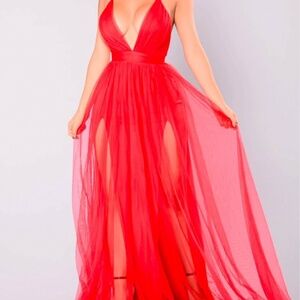 FASHIONOVA RED FORMAL DRESS